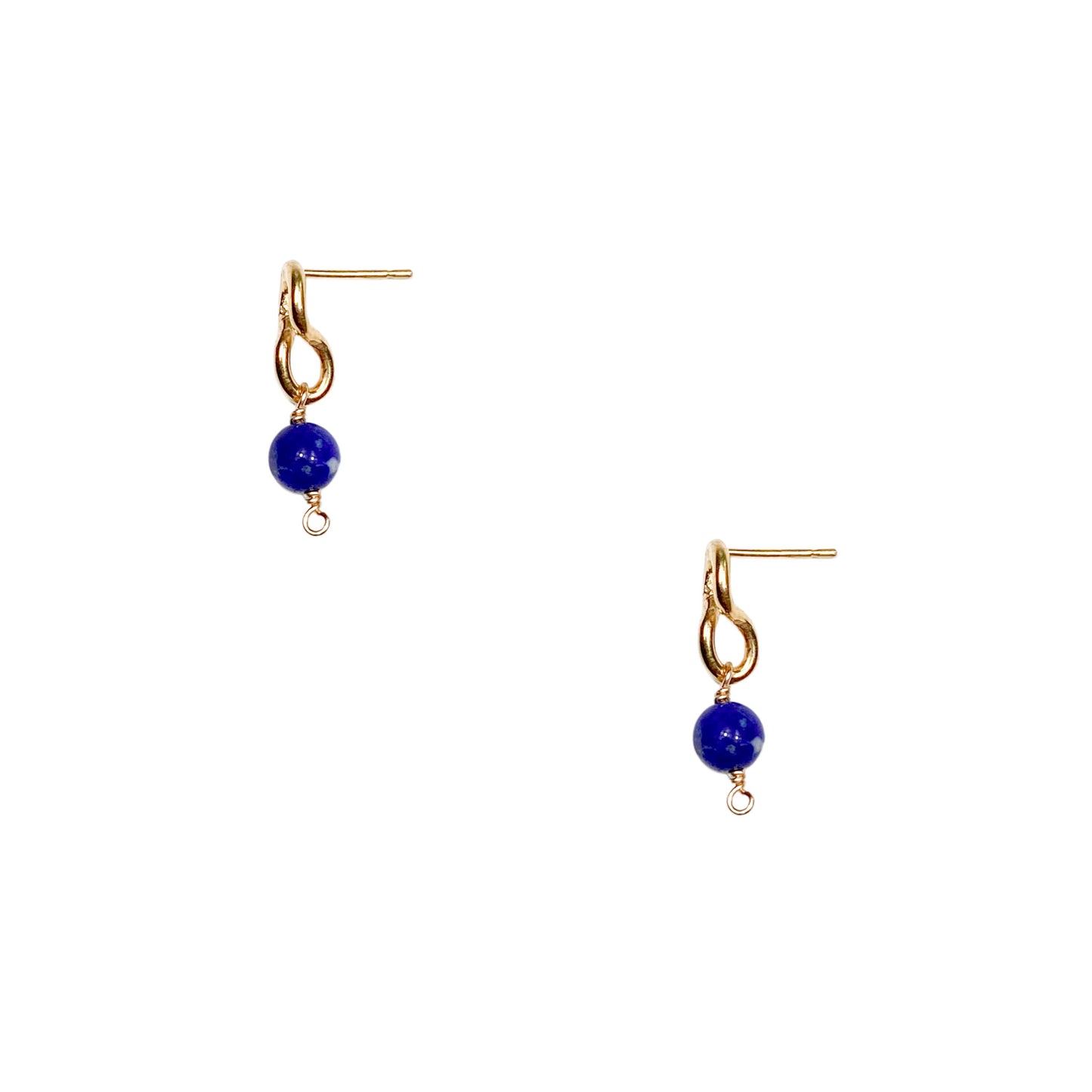 Tartarus Lapis Gold Vermeil Earrings - embracing imperfection, echoing ancient stories - £65 - Hanifah Jewellery