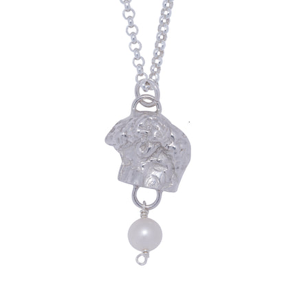 Venereus Pearl Recycled Sterling Silver Necklace - embracing imperfection, echoing ancient stories - £195 - Hanifah Jewellery