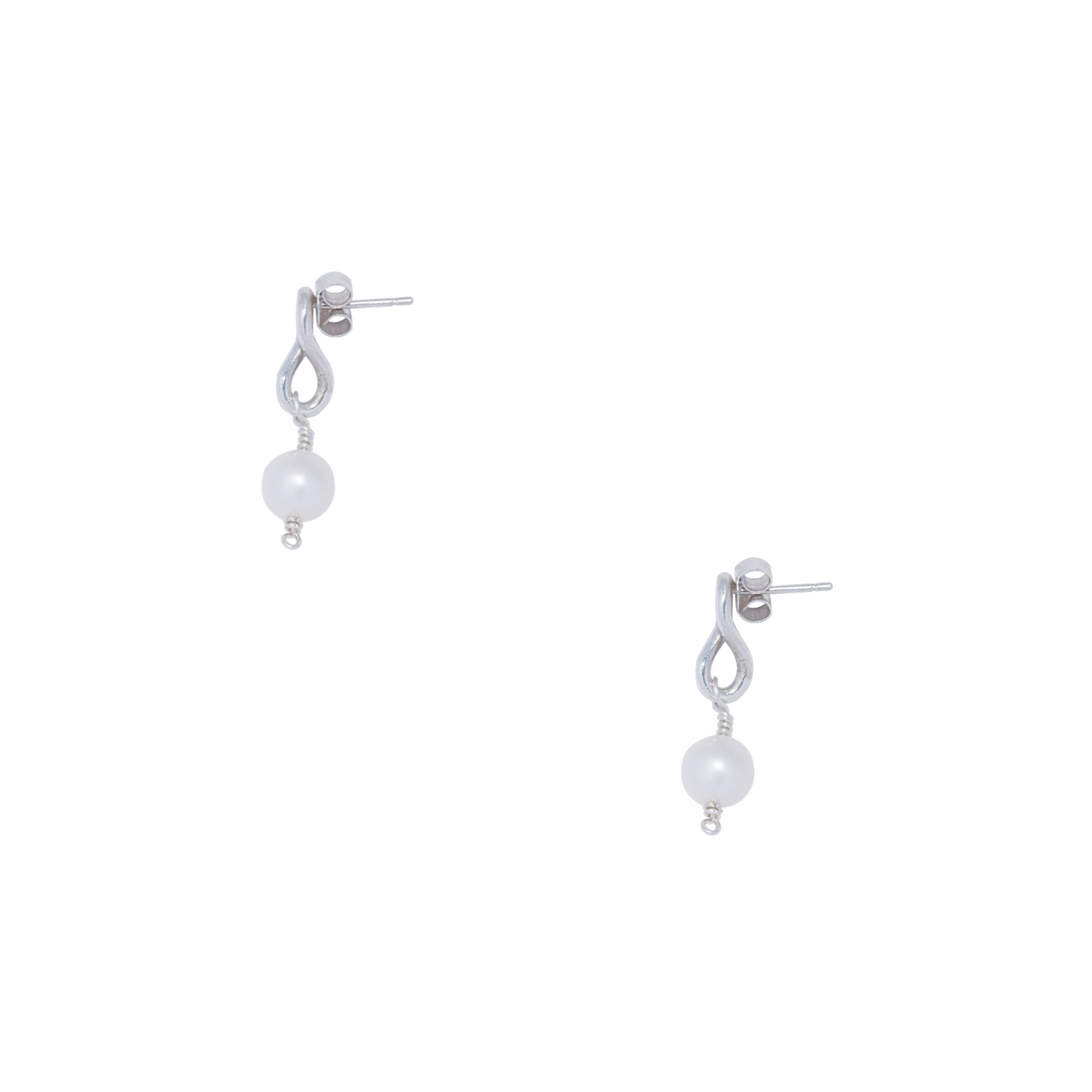 Tartarus Pearl Recycled Sterling Silver Earrings- embracing imperfection, echoing ancient stories - £55 - Hanifah Jewellery