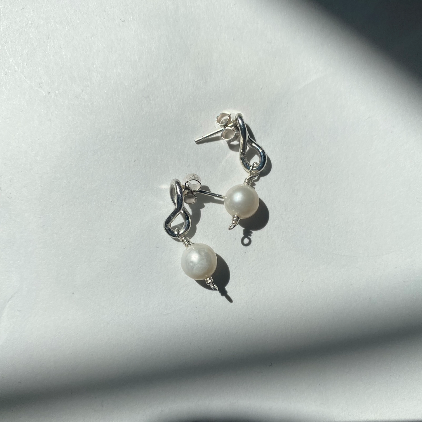 Tartarus Pearl Recycled Sterling Silver Earrings- embracing imperfection, echoing ancient stories - £55 - Hanifah Jewellery