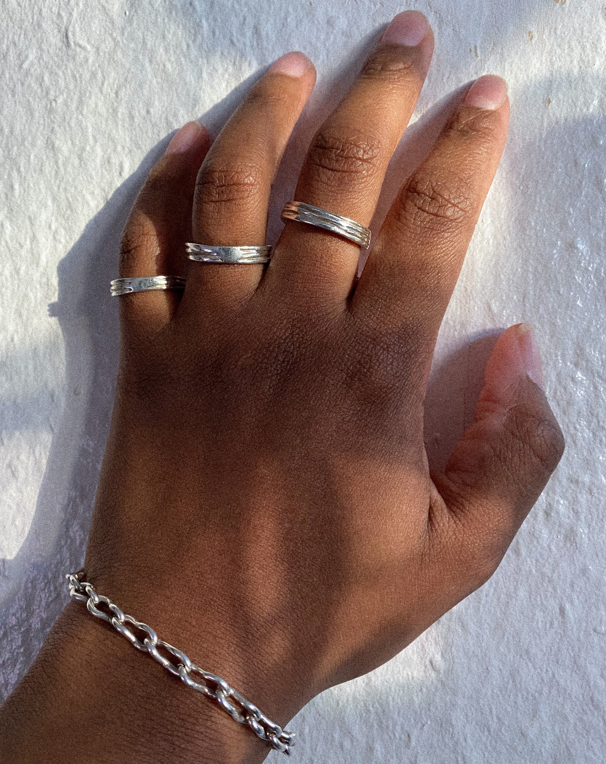 Columnae Sterling Silver Ring - embracing imperfection, echoing ancient stories - £135 - Hanifah Jewellery