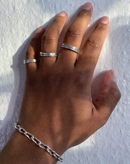 Columnae Sterling Silver Ring - embracing imperfection, echoing ancient stories - £135 - Hanifah Jewellery